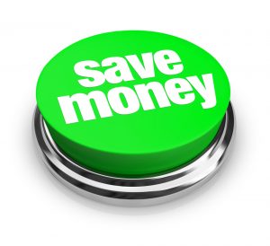 A green button with the words Save Money on it
